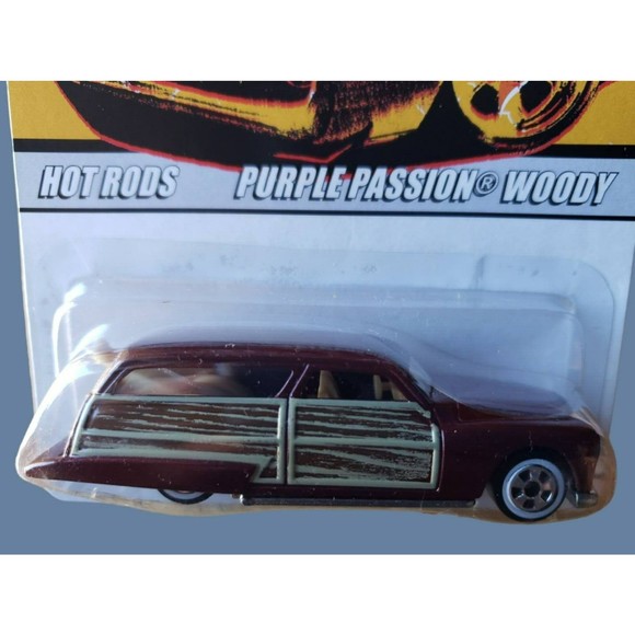 2008 Hot Wheels PURPLE PASSION WOODY Since 68 Hot Rods Metalflake Burgundy 1:64 - Picture 4 of 10